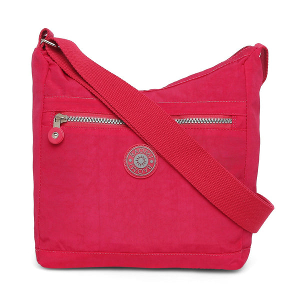 Baomi CRINKLE Fuchsia Red Soft One Size Shoulder Bag