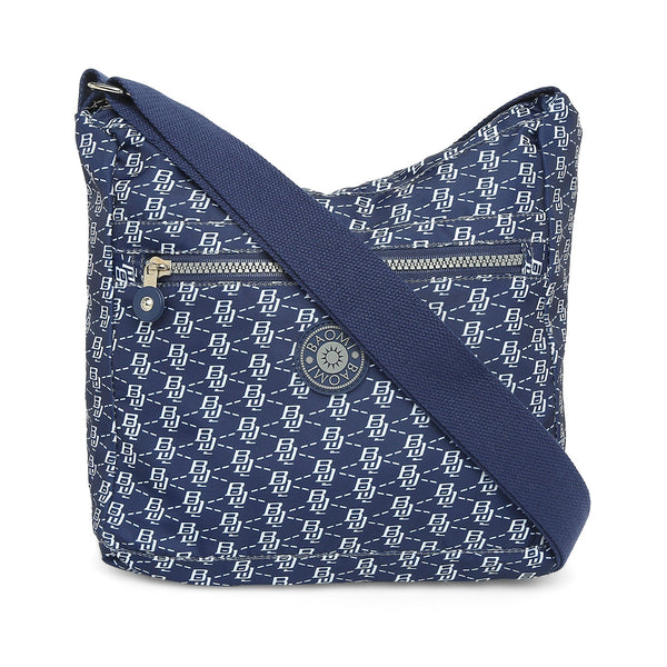 Baomi CRINKLE Blue & White Soft One Size Shoulder Bag