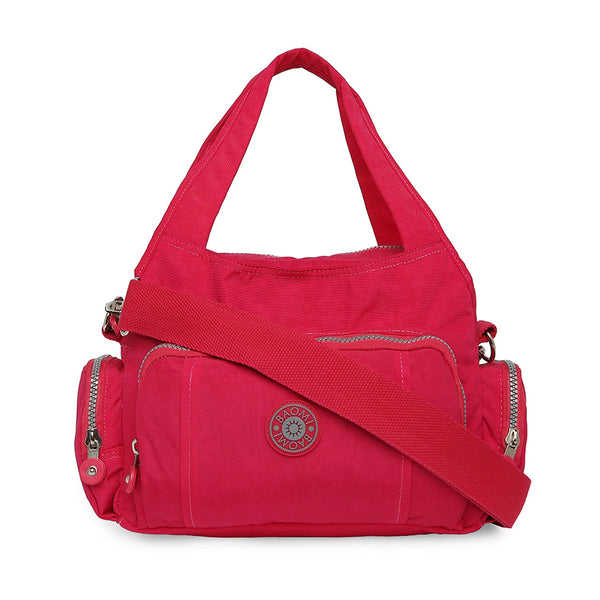 Baomi CRINKLE Fuchsia Red Soft One Size Handbag