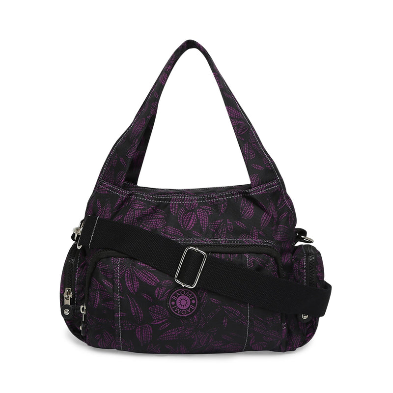 Baomi CRINKLE Black & Purple Soft One Size Handbag