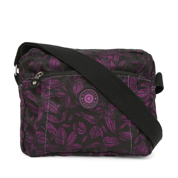 Baomi CRINKLE Black & Purple Soft One Size Shoulder Bag