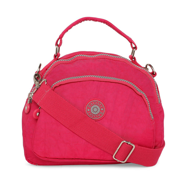 Baomi CRINKLE Fuchsia Red Soft One Size Shoulder Bag