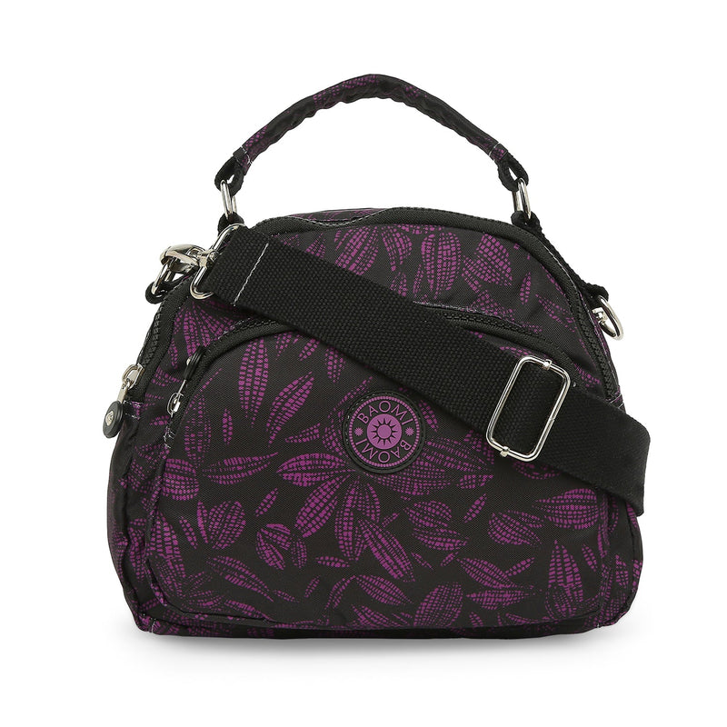 Baomi CRINKLE Black & Purple Soft One Size Shoulder Bag