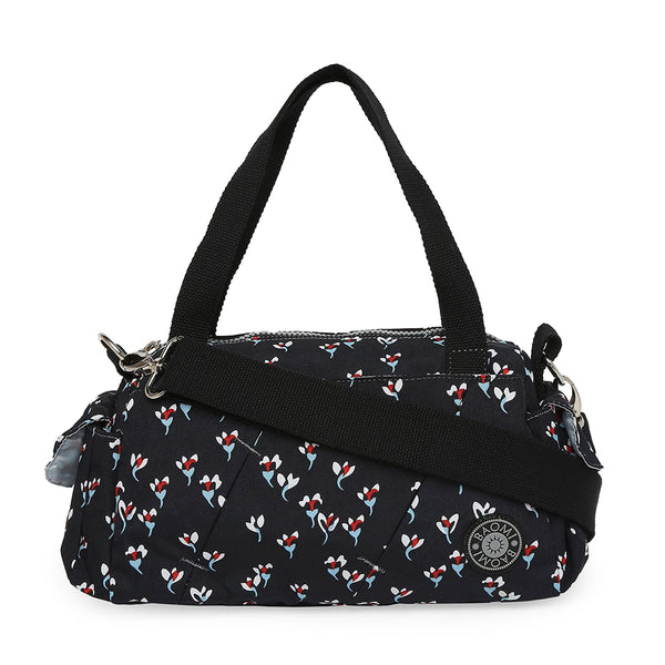 Baomi CRINKLE Black Floral Soft One Size Handbag