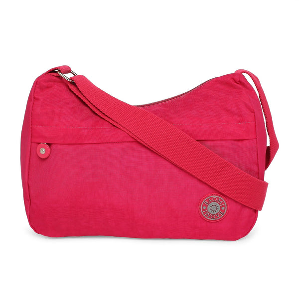 Baomi CRINKLE Fuchsia Red Soft One Size Shoulder Bag