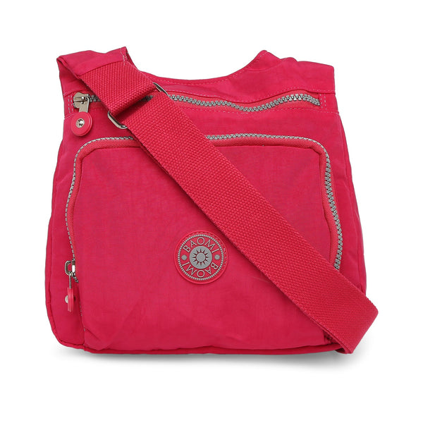 Baomi CRINKLE Fuchsia Red Soft One Size Shoulder Bag