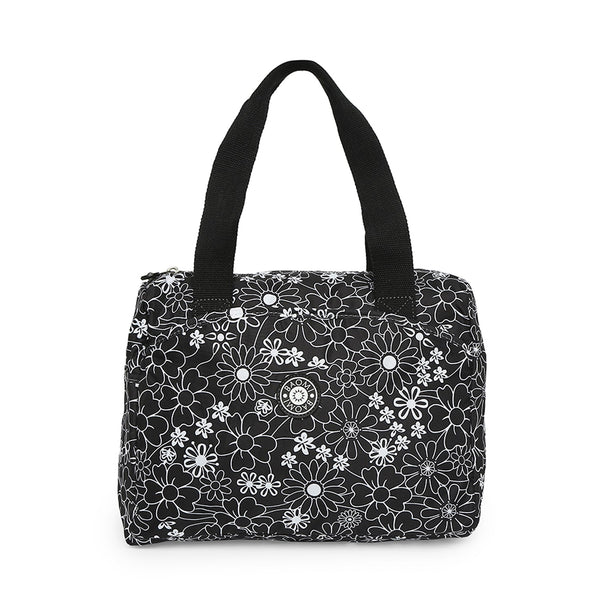 Baomi CRINKLE Black & White Floral Soft One Size Handbag