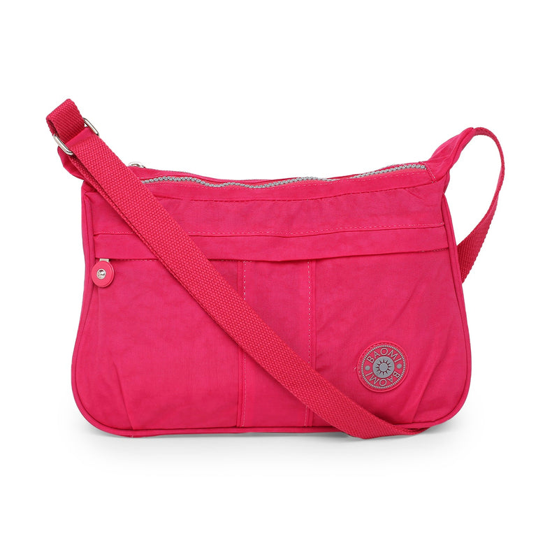 Baomi CRINKLE Fuchsia Red Soft One Size Shoulder Bag