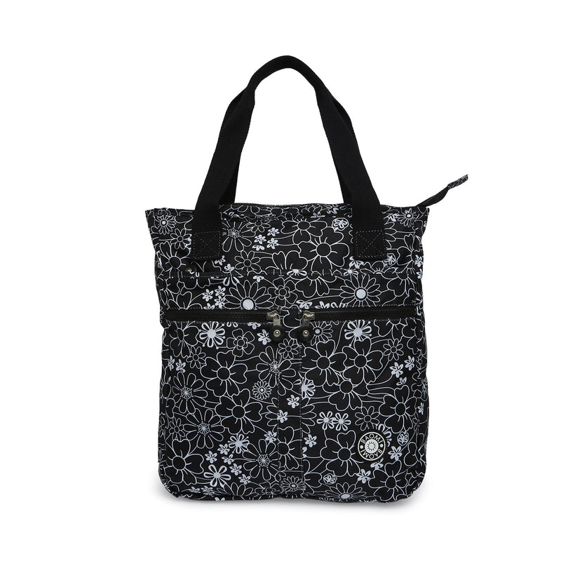 Baomi CRINKLE Black & White Floral Soft One Size Handbag